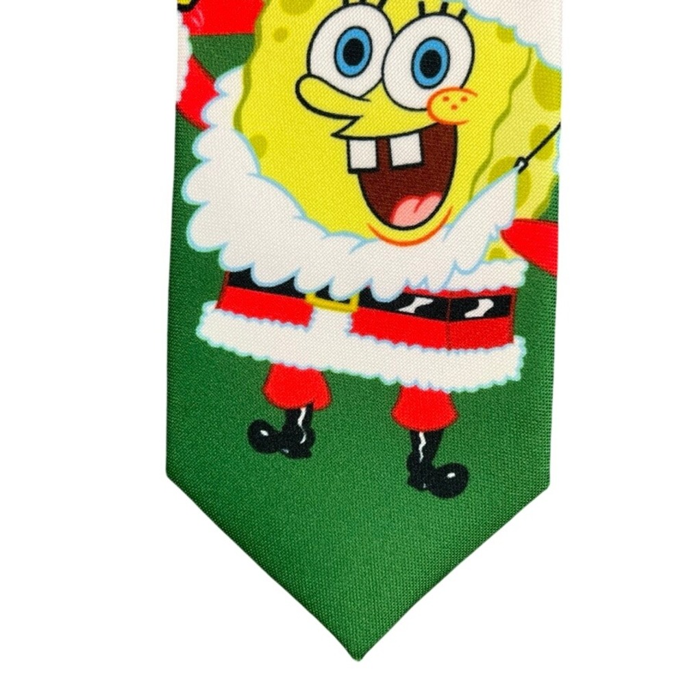 OppoSuits Mens SpongeBob SquarePants Christmas Tie Red Green Patrick Star Novel